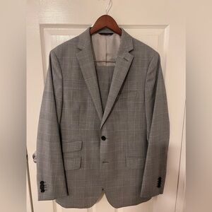 Gray Plaid Banana Republic Two-Piece Suit